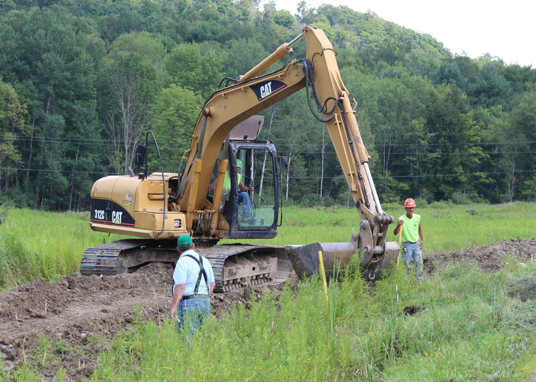 Cattaraugus waterline under construction along Route 353 in New Albion